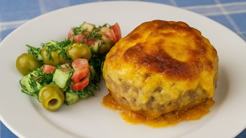 Ліниві голубці у духовці з рисовими кульками та моцарелою